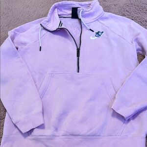 Nike Women's Femme Rally Half-Zip Pullover in lavender Floral design sz small